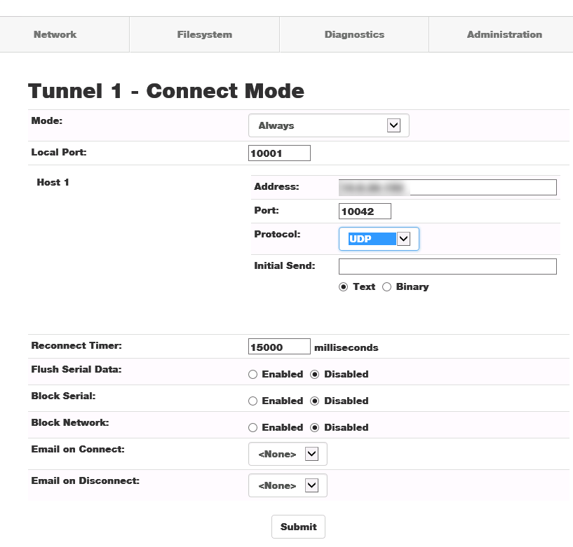 Tunnel 1 Connect Mode